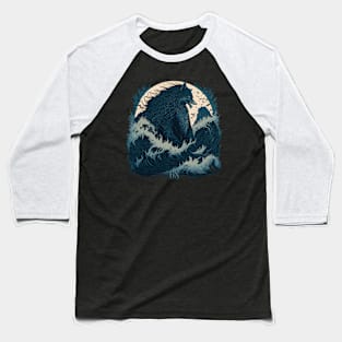 Werewolf in the Japanese ocean Baseball T-Shirt